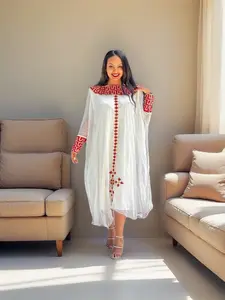 Handwoven Simple Habesha Dress: Minimalist Ethiopian Eritrean Traditional Women’s Top Gown for Everyday, Elegance and Cultural Celebrations