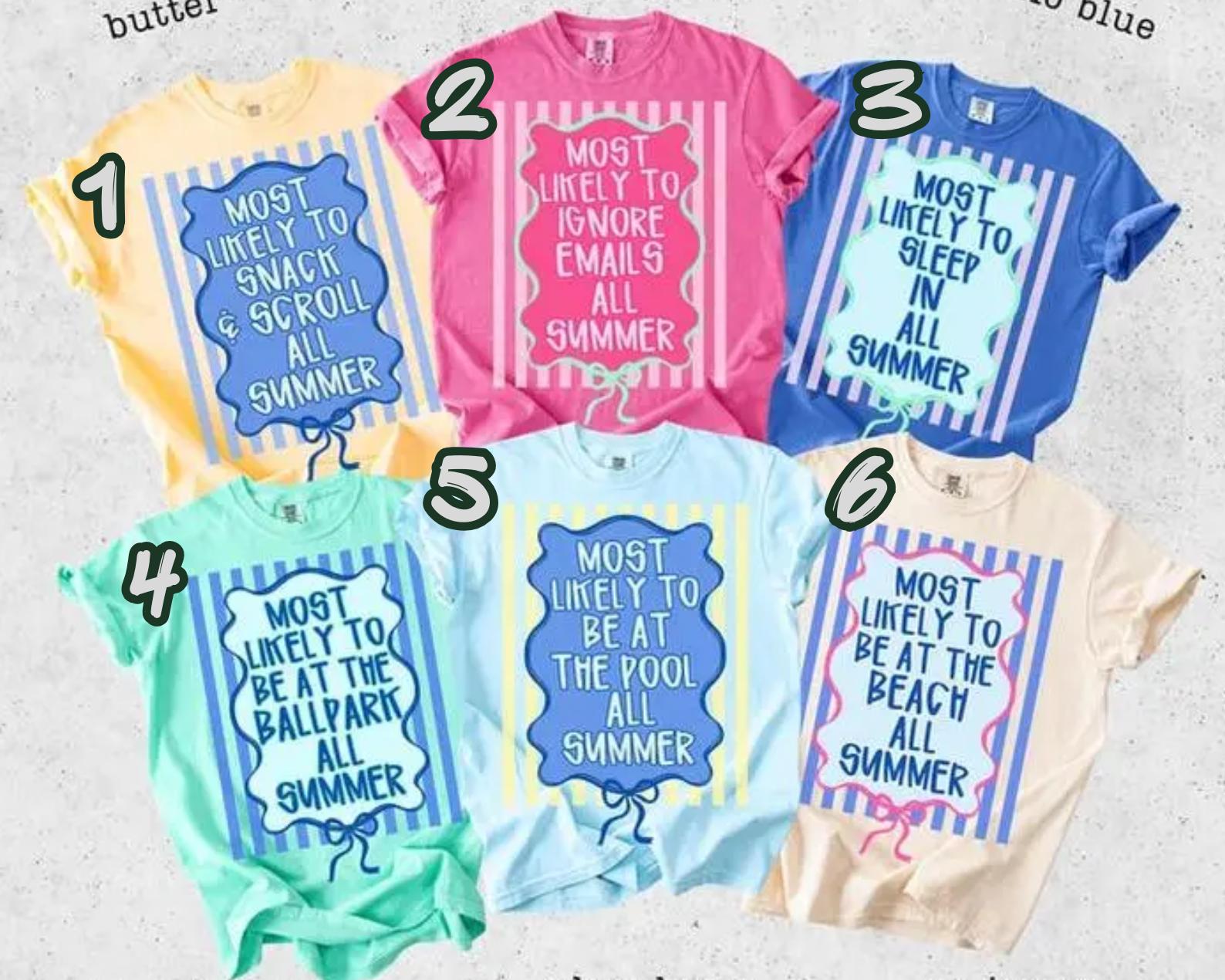 Customm Last Day of School Teacher Shirts Comfort Colors, Teacher Summer Shirts For Unisex, Teacher Team Shirt, Most Likely Teacher, End of Year Teacher Gift, Full Size, Full Color