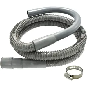Universal Washing Machine Drain Hose - 6 Ft Discharge Hose with Long Hook - Corrugated and ible Washing Machine Hose Drain Replacement with Clamp