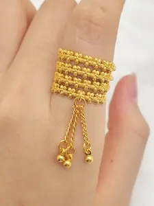 Elegant Adjustable Women's Ring, Electroplated 24k, Engraved Thread Design, Versatile Use, Perfect for Holidays and Daily Wear, Fashion Rings