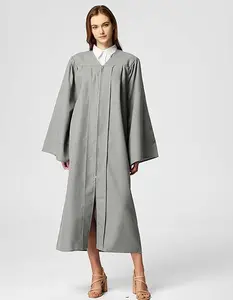 School Uniform Wholesale Grey Matte Adult Graduation Gown Cap Unisex High School University Graduation Formal Womenswear Clothes Essential