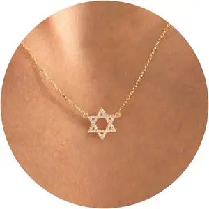 Gold Necklace Women-14k Gold Plated Infinity Necklace Star Of David Necklace Evil Eye Pendants Heart Dainty Gold Necklace Women