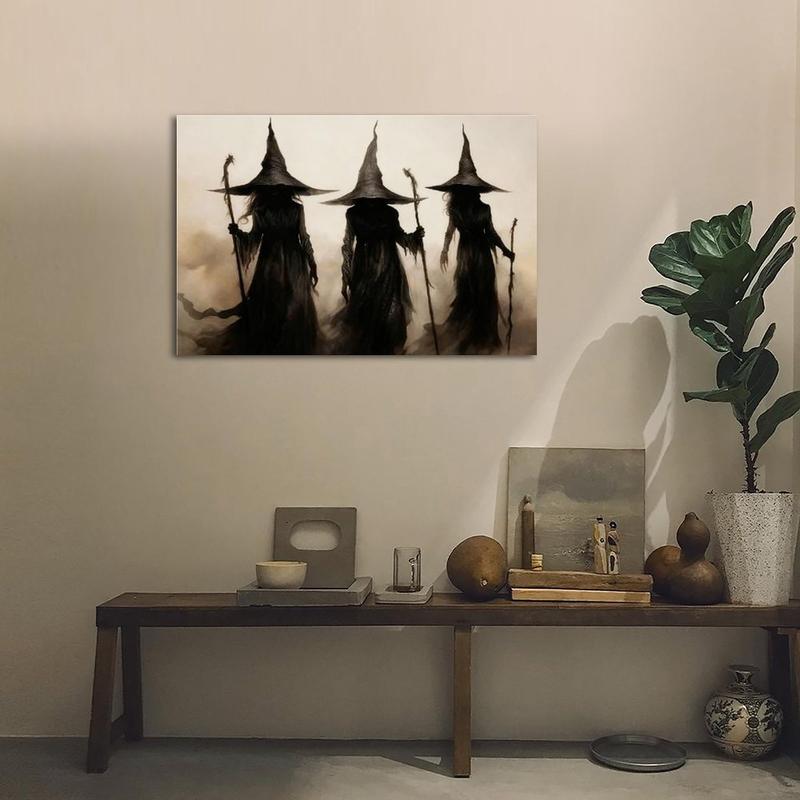 Shadows of The Arcane Triad HomeDecor WallArt LivingRoom Canvas for Bedroom Decor Canvas Poster Aesthetic Office Bathroom Painting Picture Print Modern Family Vintage Witchy Halloween Posters