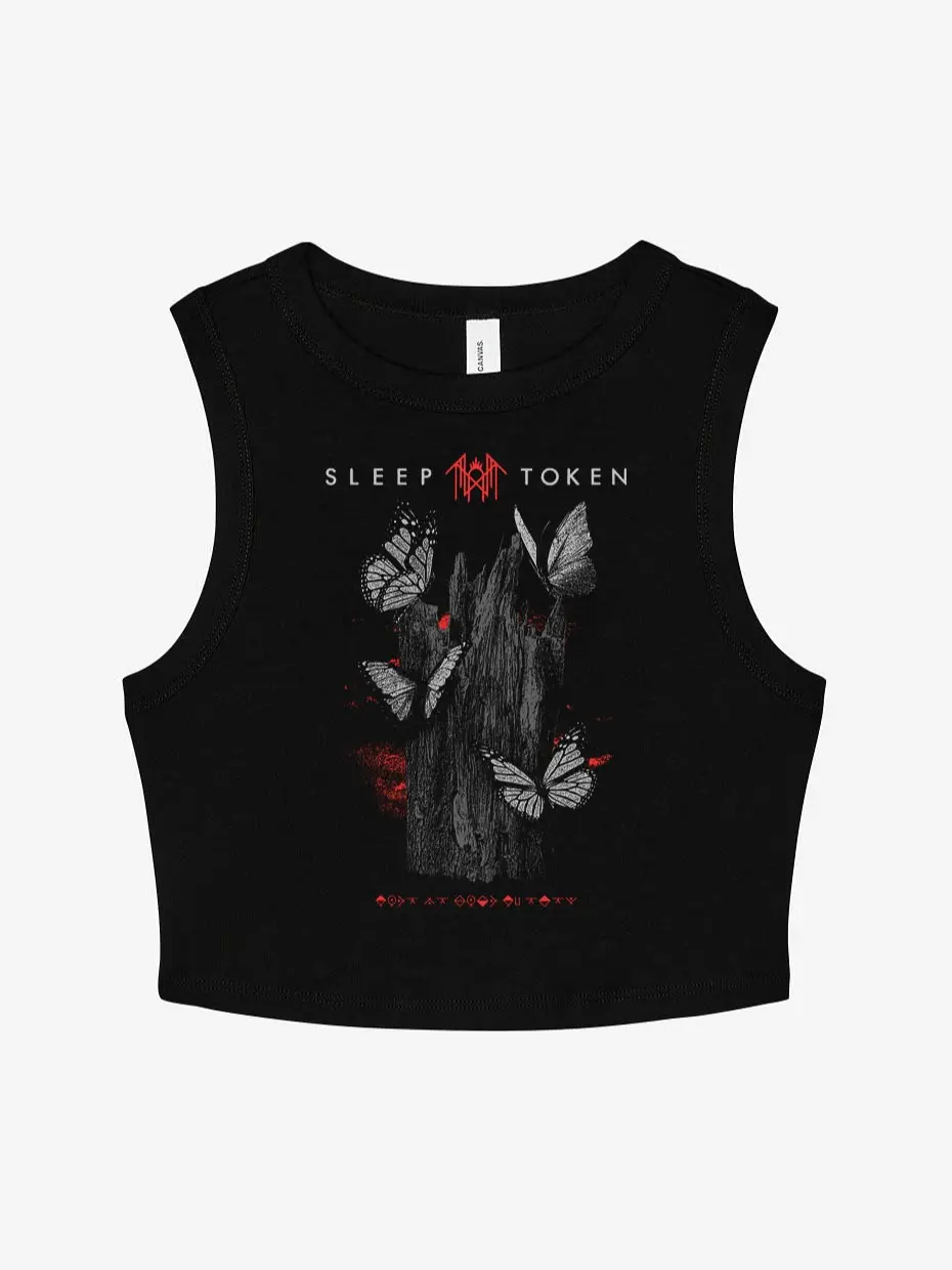 Retro Sleep Token butterfly Crop Tee, Baby Tee, Concert Tour 2025, Gift for fan