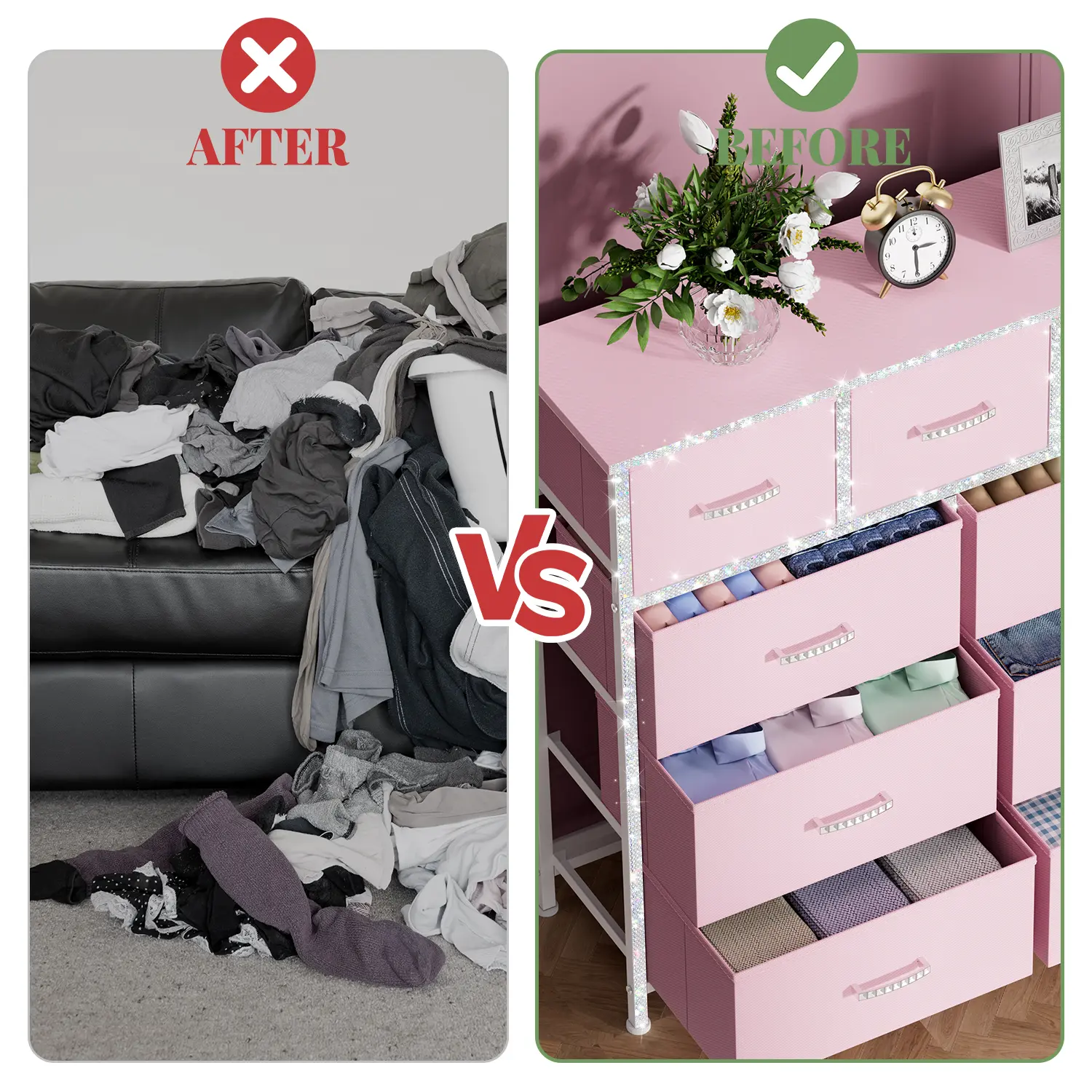 Updated DecorMr IRONSTONE Dresser with 9 Drawers, Pink Dresser for Bedroom Drawer Organizer Storage Drawers, Updated DecorMr IRONSTONE Dresser with 9 Drawers, Pink Dresser for Bedroom Drawer Organizer Storage Drawers,