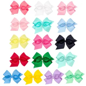 Grosgrain Scalloped Edge Bow from Wee Ones - Girls Hair Bow in Assorted Colors and Sizes