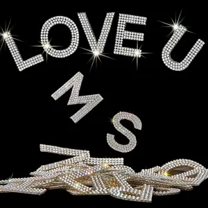Pcs Bling Rhinestone Alphabet Letter Stickers, AZ Letters SelfAdhesive hotfix Crystal Rhinestones Word Stickers for Cars Arts Crafts Clothing DIY Decoration(White/Silver, .")