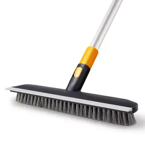 Brush Home Cleaning，Floor Squeegee Scrubber 54in Long Adjustable Telescopic Heavy Duty Household Broom