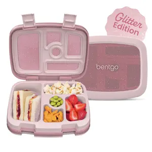 Bentgo Kids Glitter Lunch Box - Reusable Bento Lunch Box, 5 Portion-Perfect Compartments, Meal Prep Containers