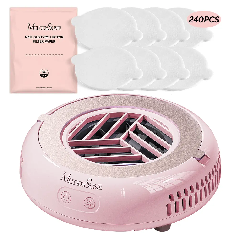 MelodySusie HProA Mini Nail Dust Collector & Disposable Filter Papers Set