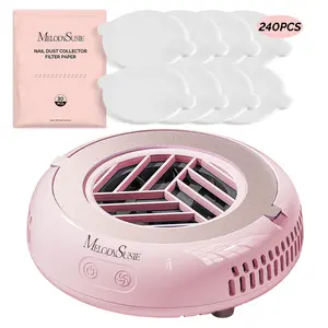 MelodySusie HProA Mini Nail Dust Collector & Disposable Filter Papers Set