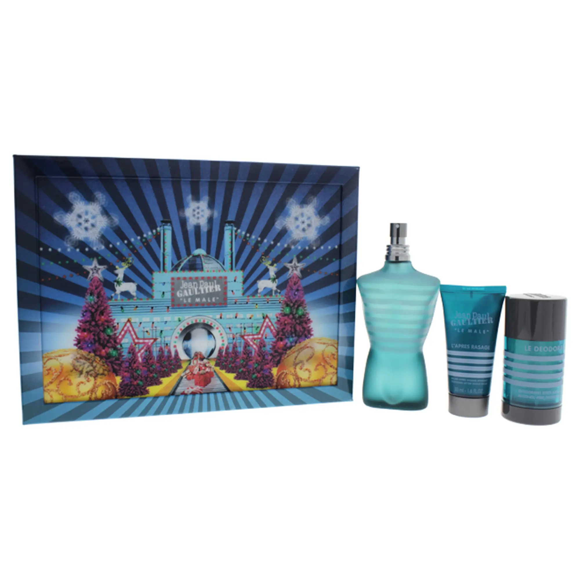 Jean Paul Gaultier Le Male Men's Fragrance Gift Set - 3-Piece Set with 4.2oz EDT, 1.6oz After Shave Balm, & 2.6oz Alcohol-Free Deodorant