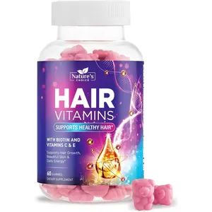 3X Strength Hair Growth Support Gummy with Biotin 5000mcg Per Serving Vegetarian Non GMO Vitamins E C for Stronger Beautiful Hair Skin and Nails Supplement Multi Vitamin Gummies 60 Count