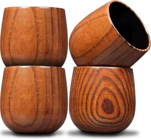 Wooden Whiskey & Bourbon Drinking Glass Tumbler Cup, Bourbon Gifts for Men, Charred or Uncharred Drinkware