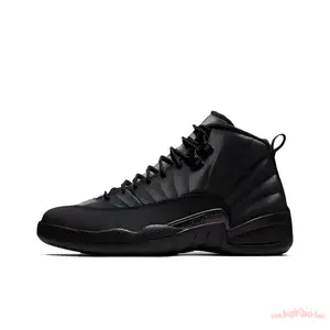 All-Black High-Top Winterized Basketball Shoes with Waterproof Upper, Plush Lining, and Carbon Fiber Plate Details