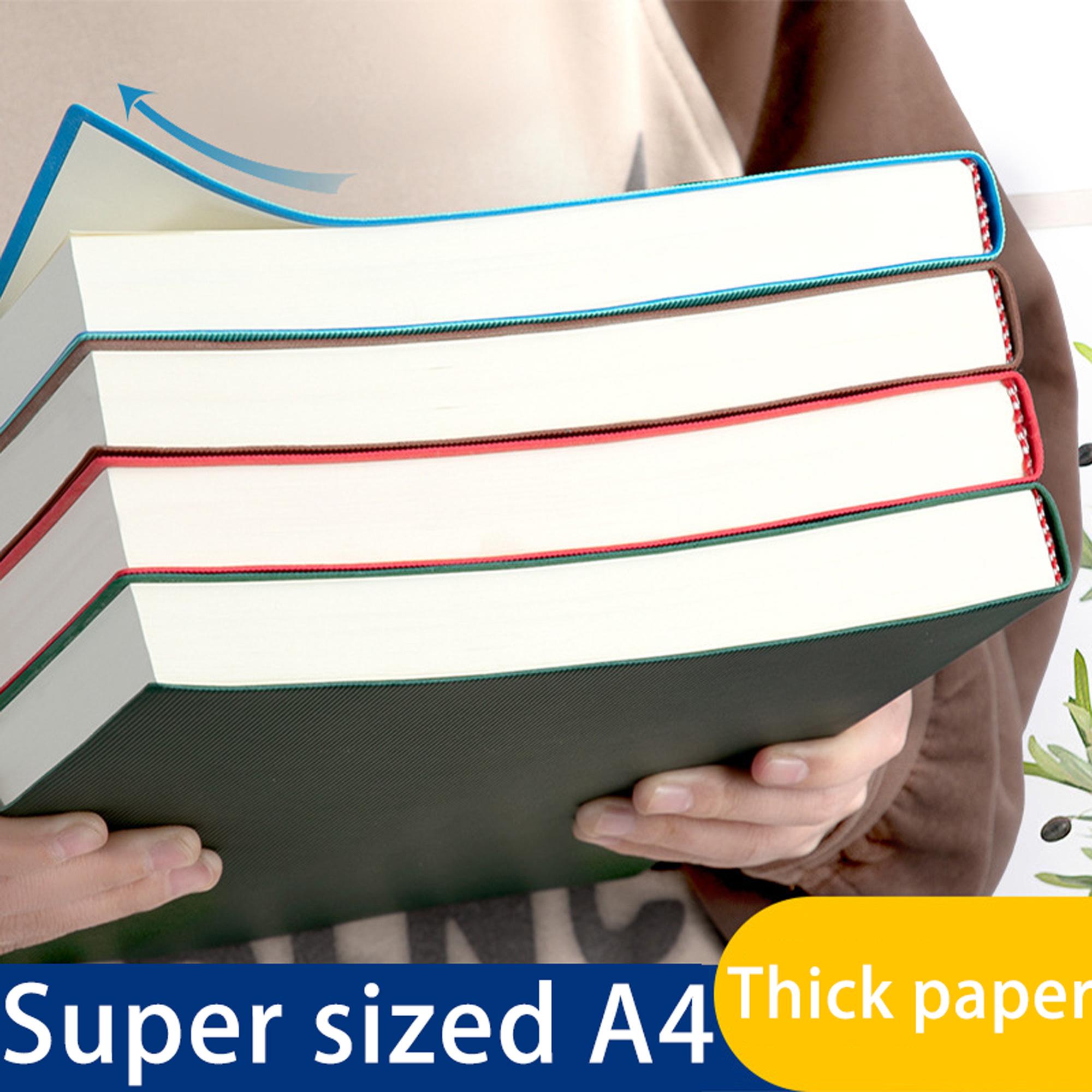 Three colors A4 premium faux leather notebook -100 sheets/200 pages high-quality eye protection paper | Durable soft leather notebook for business and university use, suitable for schools and offices