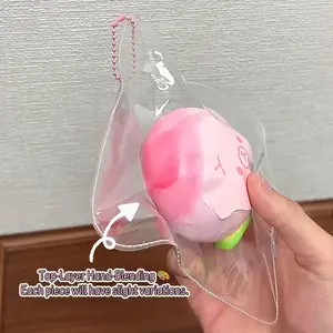Handcrafted Peach Bear Squishy: Creamy Clay Texture - Food Grade Silicone Stress Reliever