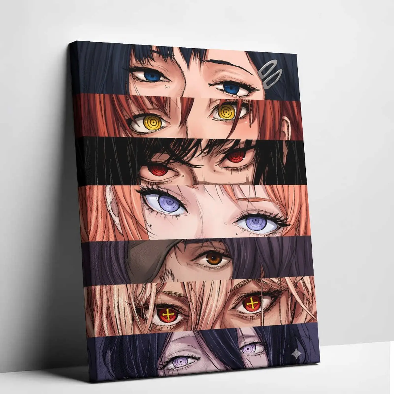 Chainsaw Man Anime Poster - Manga Wall Art Framed Canvas, Gaming Room Decor Bedroom Home Decor