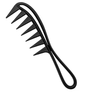 Wide-Tooth Comb, Large Texture Comb, Wide-Tooth Curling Brush, Shark Tooth Hair Tool, for Curly Wet Waves, Thick Wigs, Salon Use, Unisex