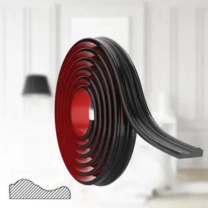 Flexible Wall Molding Trim: Self-Adhesive DIY Trim for Walls, Frames, Doors, Tile Edges, Cabinets, Mirror Frames, Baseboards, and  Decor (Black, 16.5 FT * 1.25 in)