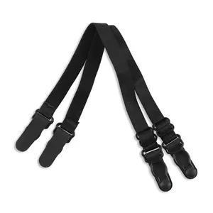 INSPIRE CHIC Elastic Non-slip Adjustable Bra Shoulder Strap Clips Holder for Women Black-3 10 mm Width
