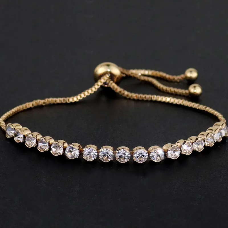 Adjustable Zircon Decor Bracelet, Elegant Jewelry Bracelet, Gemstone Bracelet, Fashionable Jewelry for Women & Girls, Trendy All-match & Exquisite Jewelry for Birthday Gift, Beautiful Bracelets