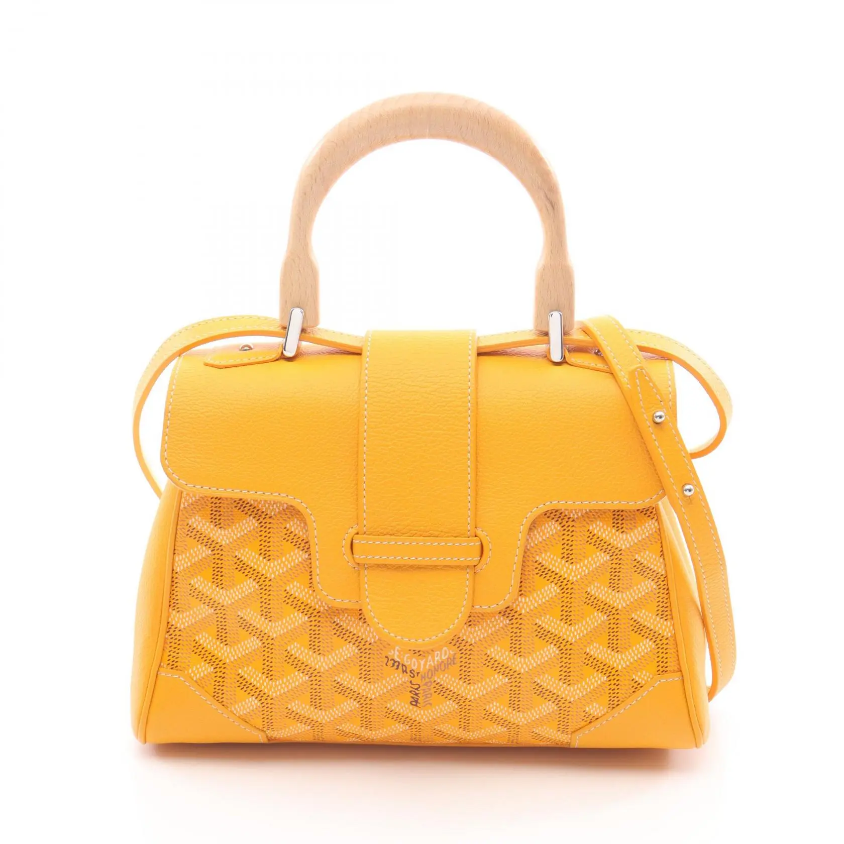 Pre-owned Goyard Resin / Acrylic Shoulder Bags Saigon PVC Coated Canvas Leather Handbag