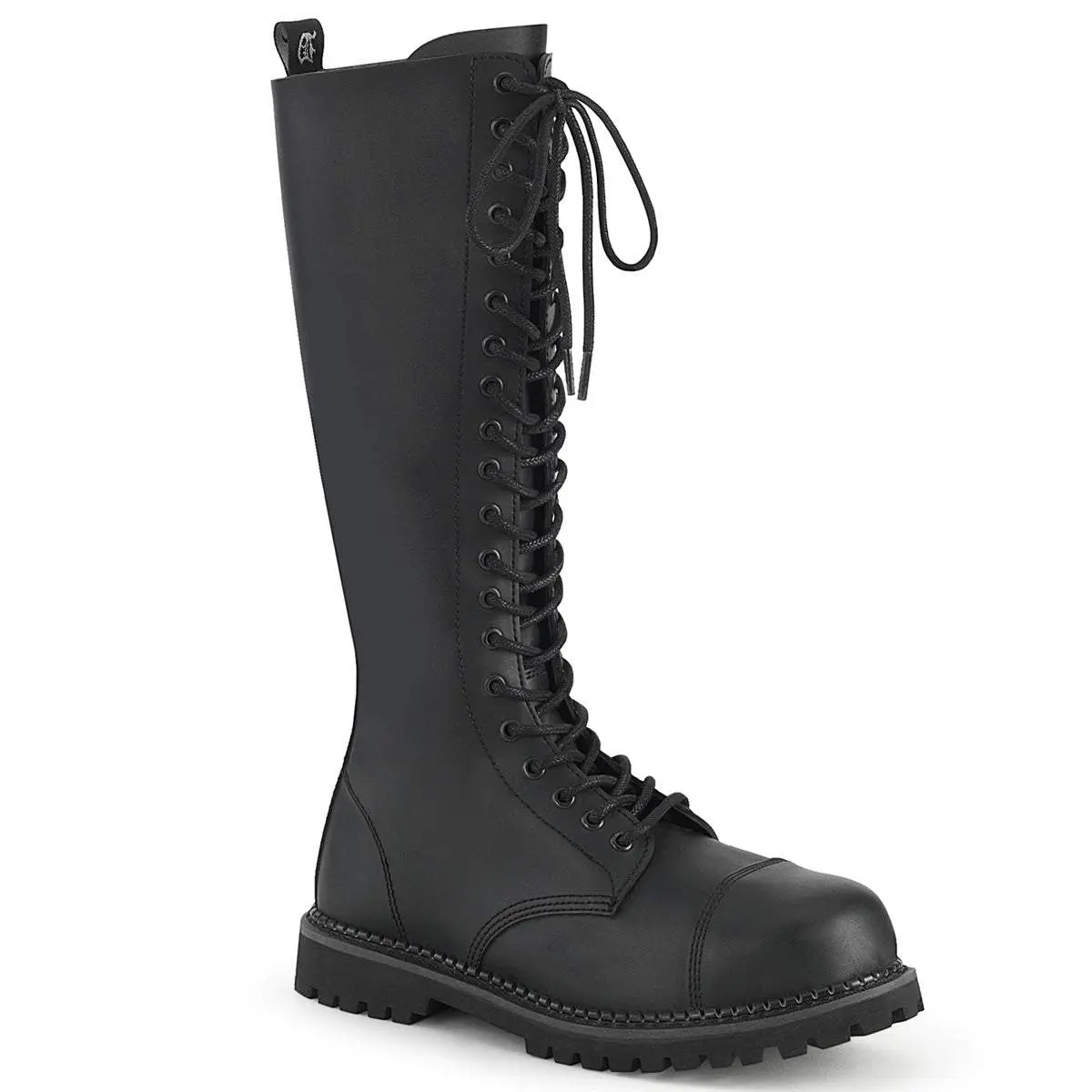 Demonia Men's Riot-20 Black Vegan Leather Knee-high Boots Demonia Men's Riot-20 Black Vegan Leather Knee-high Boots