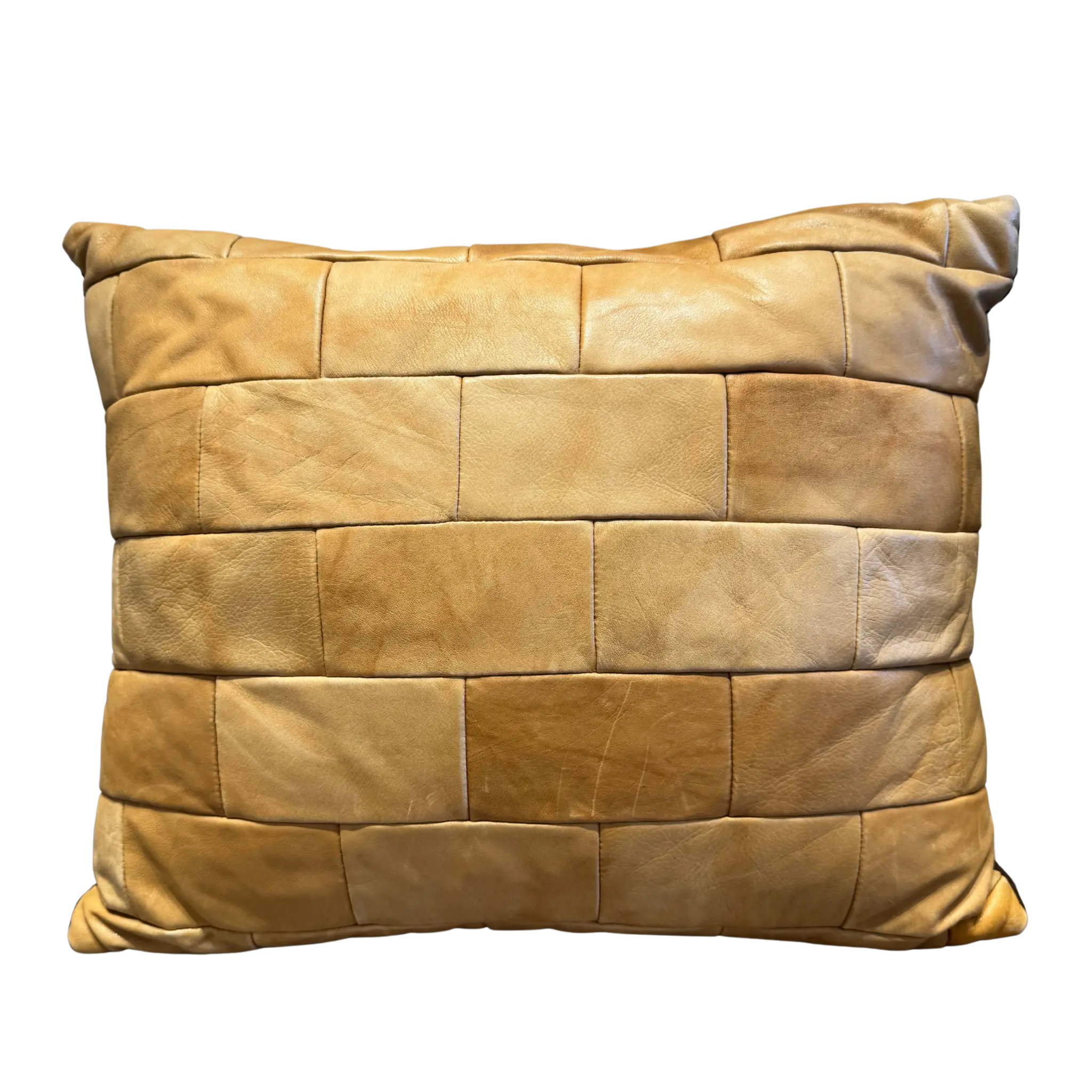 Butter Leather Patchwork Pillow