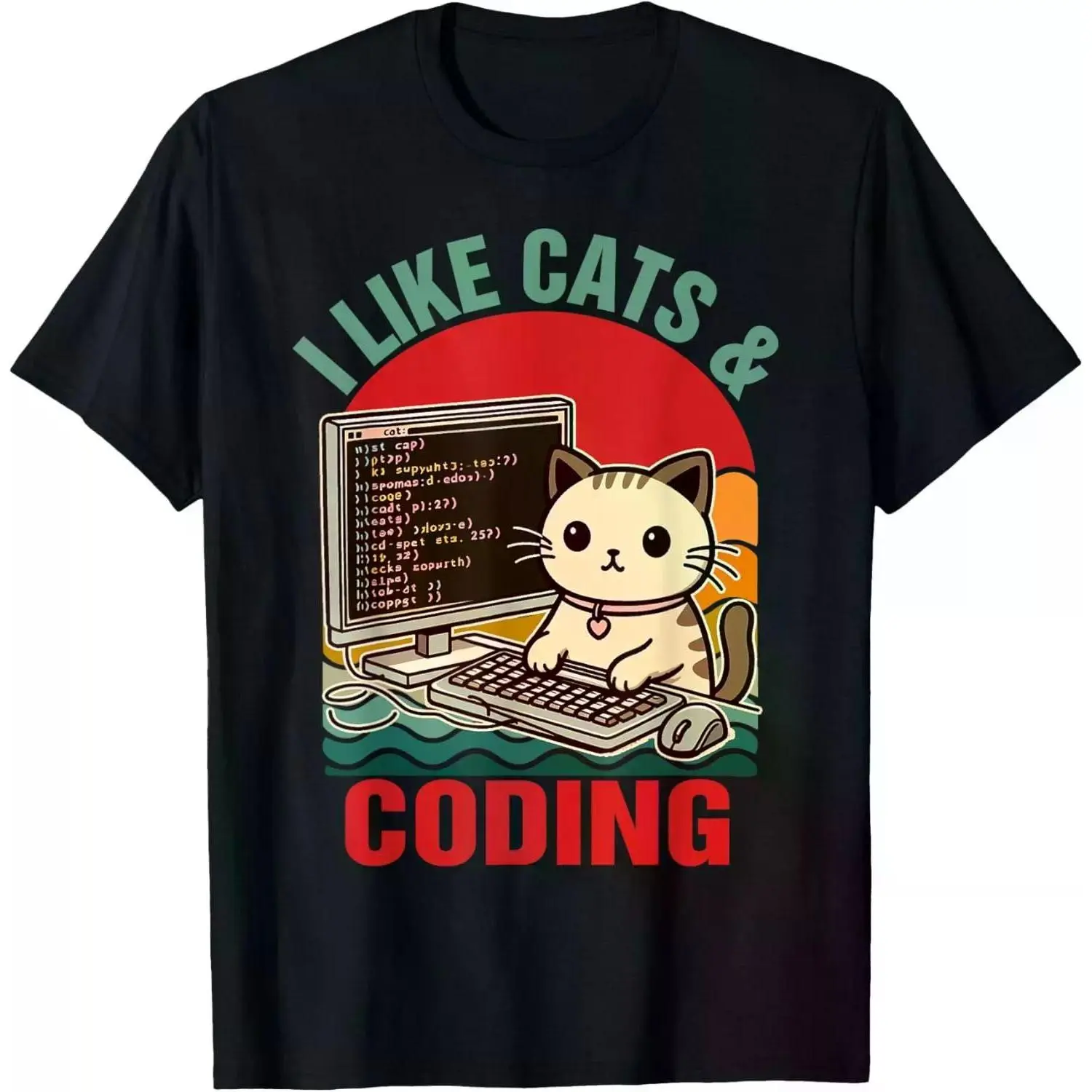 Coder Programmer Cat Lover Cat Dad I Like Cats _ Coding Gift Unisex T-Shirt