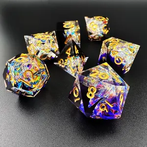 Chaotic Current – Resin Polyhedral DnD Dice Set (7pcs) for Dungeons & Dragons, TTRPG, Tabletop RPGs Ideal Gift for Dice Collectors and Players