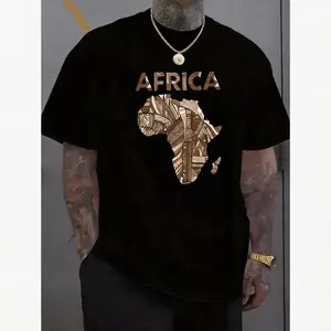 A-Patterned Africa Map Graphic T-Shirt | Heritage Cultural Aesthetic Tee | Unisex 100% Pure Cotton Top | Soft Breathable Streetwear | Vintage Tribal Print Apparel | High-Quality Oversized Fit | Trendy Summer Drop