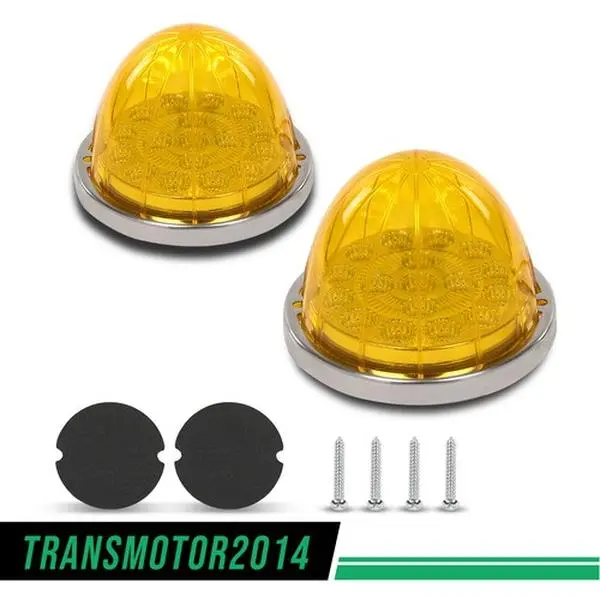 G-PLUS Motor Interior 2PCS Turn Signal Marker Light 17 LED Dual Function Watermelon Lights Amber Stop