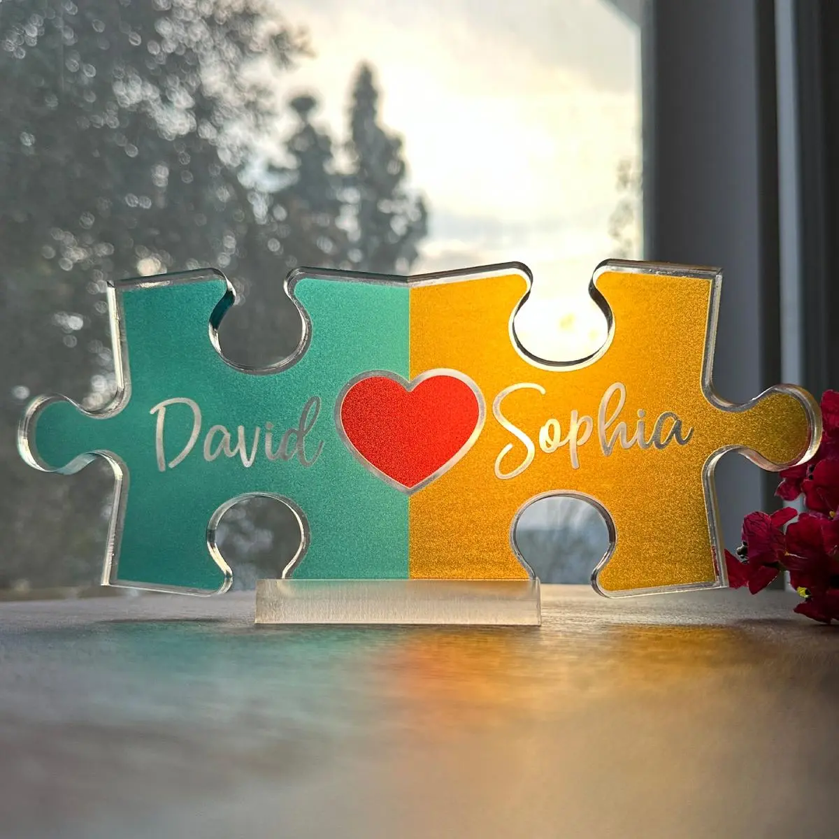 Personalized Couple Gifts, Puzzle Name Sign for Couples, Valentines Day Gifts for Her Him Commitment Love
