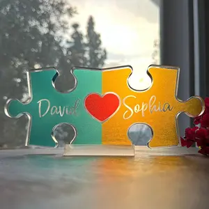 Personalized Couple Gifts, Puzzle Name Sign for Couples, Valentines Day Gifts for Her Him Commitment Love