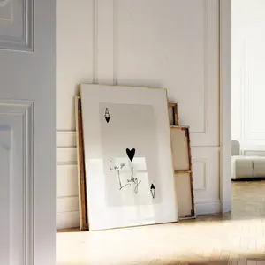 Lucky Girl Syndrome Wall art Print Trendy Ace Of Hearts | Im so Lucky | Dorm decor Vintage Minimalist art | Playing Cards  UNFRAMED