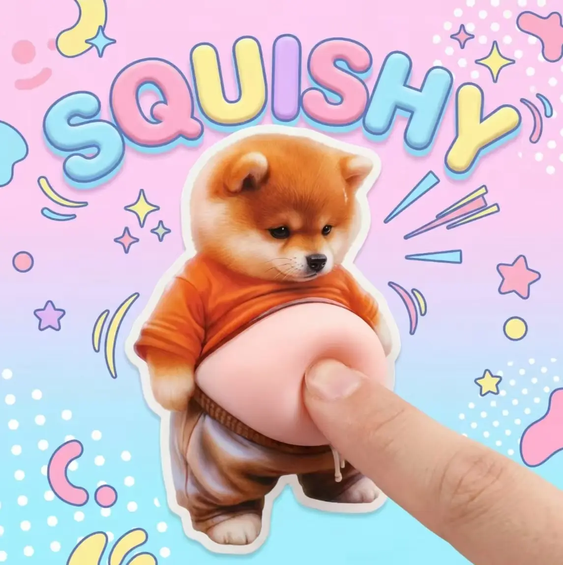 10pcs Sturdy 3D Puppy Squishy Stickers - Cute Big Belly Collectibles, Stress Relief Fidget Toy, Waterproof Decorative Decal, Stickers for Cars, Car Accessories Cute, Door Protector, DIY Decals for Phone, Laptop, Modern