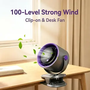 USB Table Fan, Air Circulation Fan, Wall-Mounted Fan, LED Display, 100 Speeds, Touch Control, Stylish Design, Suitable for Living Room, Kitchen, Bedroom, Office, Dormitory, Adjustable Speeds Fan