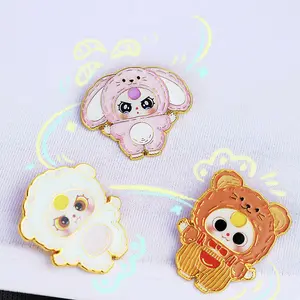 Baby Three Metal Badge Pin Brooch Blind Box Trendy Collectibles • Cute Figurine Charm for Bag Accessories