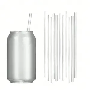 Transparent Plastic Reusable Straws, 12/25pcs Replacement Straws with Cleaning Brush, Compatible with Can Cup, Tea Cup, Other Cup Fitting Straws, Home Bar Accessories