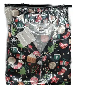 Unisex Christmas silk pajamas with free scrunchies pajama for
