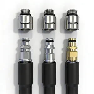 High-Pressure Washer Adapter, 1/4 Inch and 3/8 Inch External Thread, for Karcher K Series, Lavor, Bosch Hoses