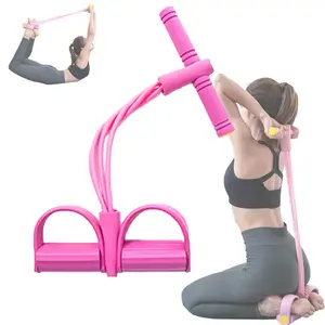 Multi-functional Pedal Fitness Resistance Band with 4/6 Tube,Elastic pull Rope Fitness,Full-Body Workout at Home Gym,Exercise Sit-up,Yoga,Abdominal Training