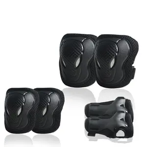 6pcs Kids Safety Pads - Adjustable Knee, Elbow & Wrist Guards with Breathable Mesh & Ergonomic Design for Skateboarding, Inline Skating Ages 3-8 Years (Black), Cycling Accessories | Ergonomic Safety Gear | Durable Safety Pads