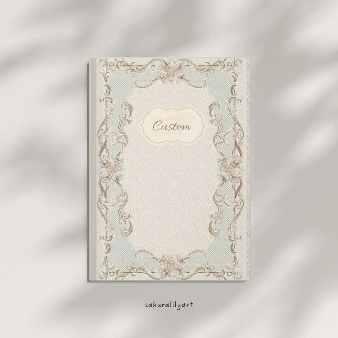 Vintage Coquette Princess Floral Frame Hardcover Journal | Custom Nameplate Personalized Journal Coquette Journal | Beautiful Notebook