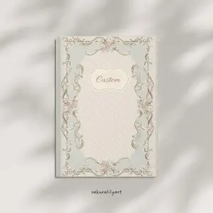 Vintage Coquette Princess Floral Frame Hardcover Journal | Custom Nameplate Personalized Journal Coquette Journal | Beautiful Notebook