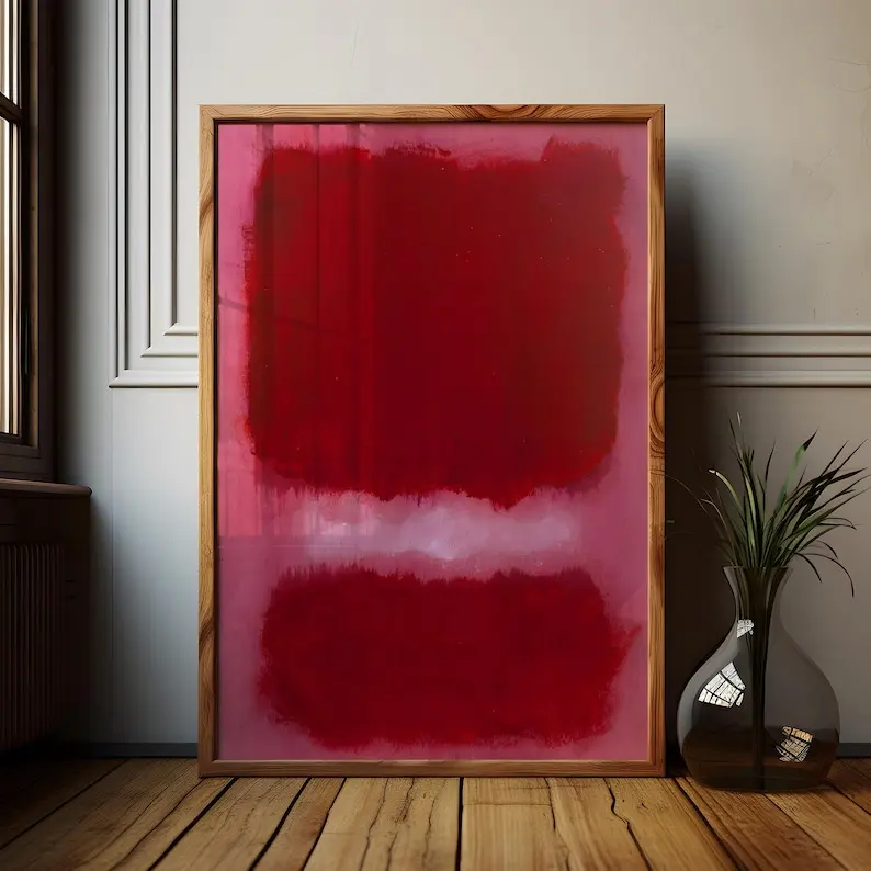 Mark Rothko Poster: Red & Pink Wall Art Print