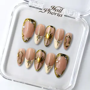 NailPhoria LUXE LIBRA - Handmade Press-On Nails | Reusable, Salon-Quality, Long-Lasting, Glossy Design