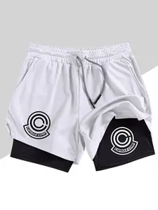Men's Belief Conquers Fear Printed Gym Shorts, Lightweight Athletic Shorts, Workout Impact Shorts, Stretch Knitted Fabric, Perfect for Running Training Yoga Outdoor Activities, Sporty Casual Style