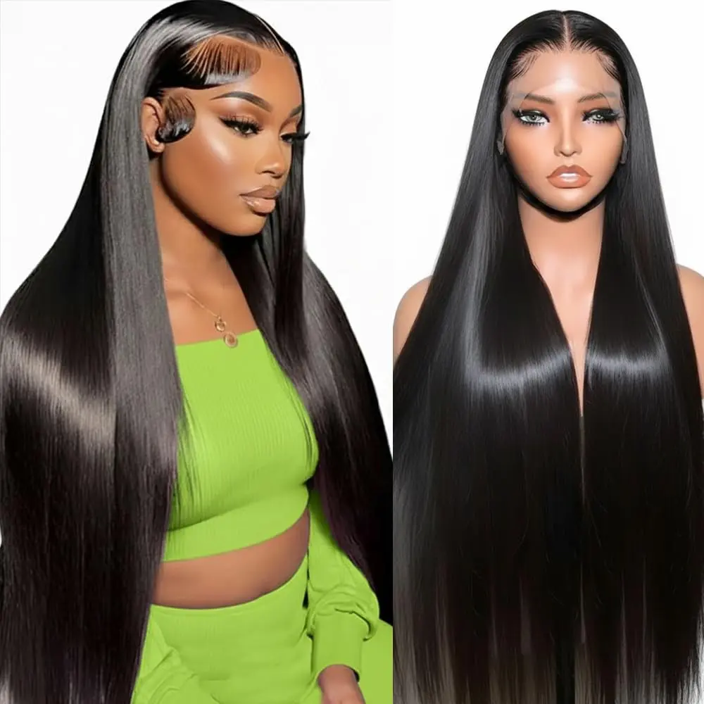 Women's 28-Inch HD Transparent 13x6 Lace Front Human Hair Wig, 200 Density Straight Wig Hairstyles, Pre-Plucked with Baby Hair, Heat Resistant, Natural Color, Heat Resistant Wig, Wigs Human Hair, Blonde Wig